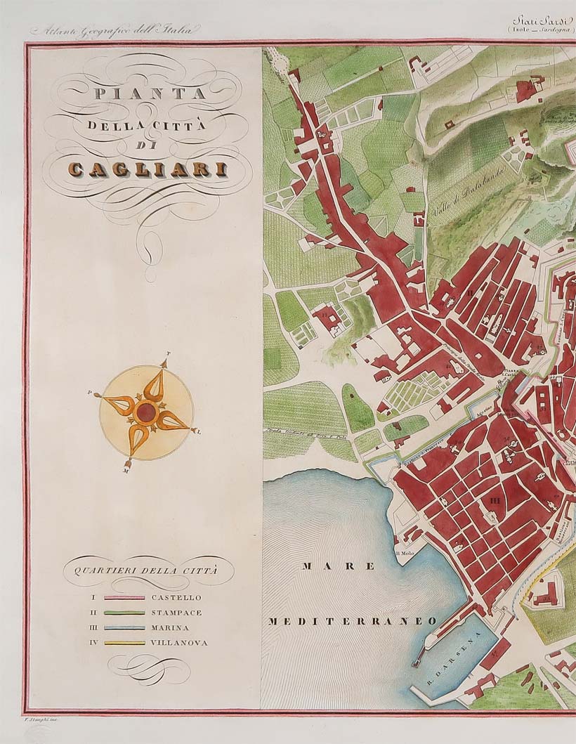 stampa antica cagliari zuccagni dettaglio stampa antica cagliari dettaglio