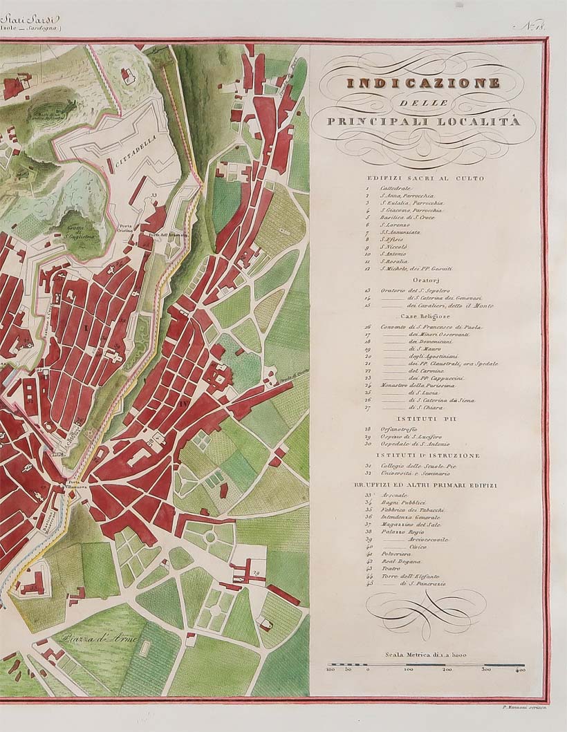 stampa antica cagliari zuccagni dettaglio stampa antica cagliari dettaglio