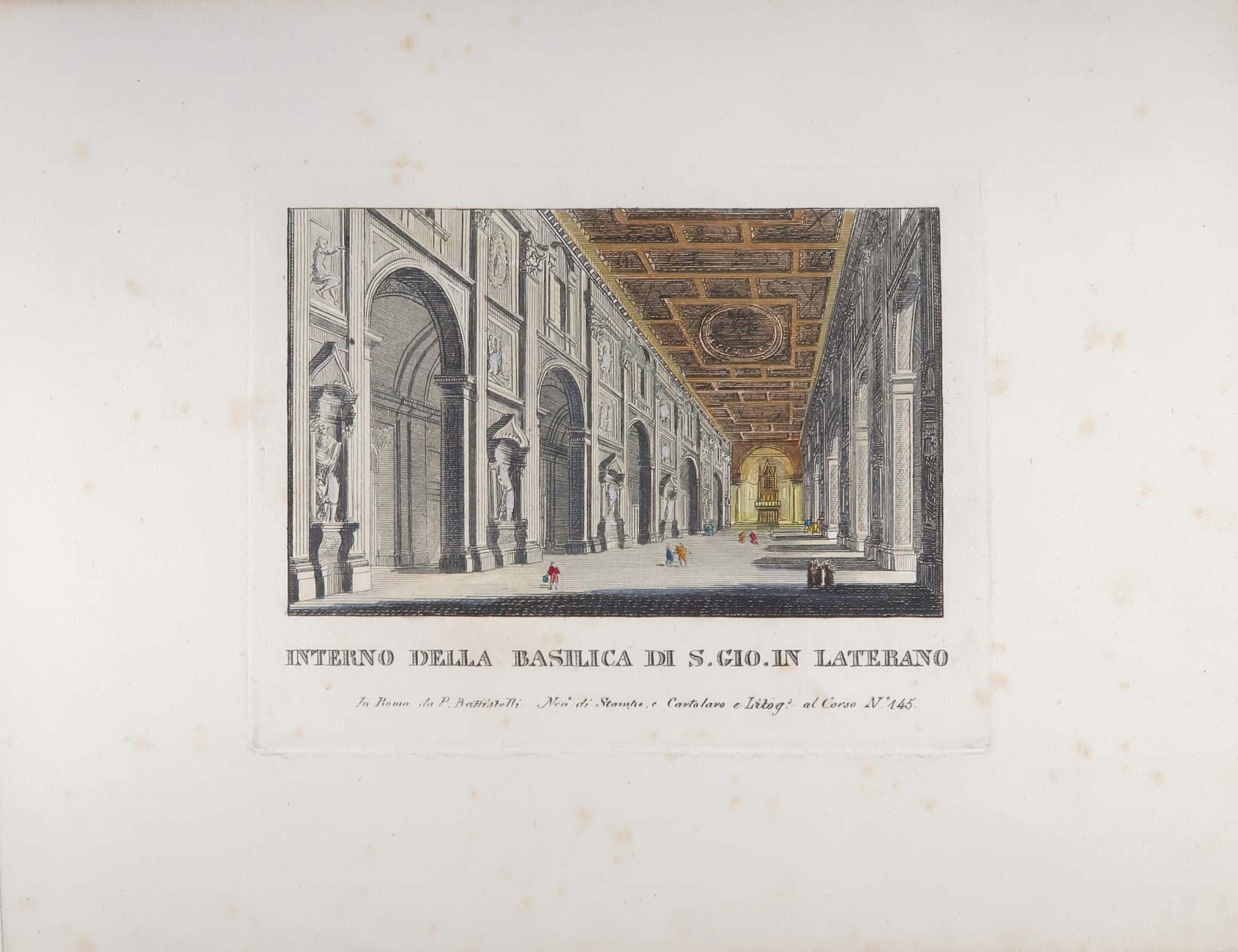 stampa antica interno basilica laterano