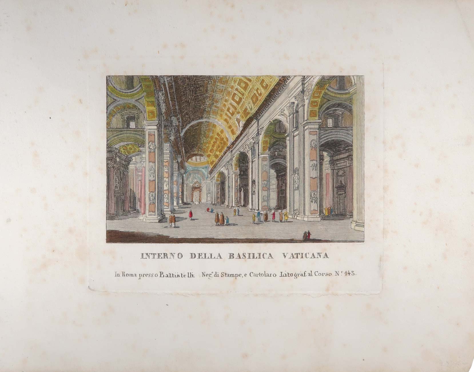 stampa antica interno basilica vaticana