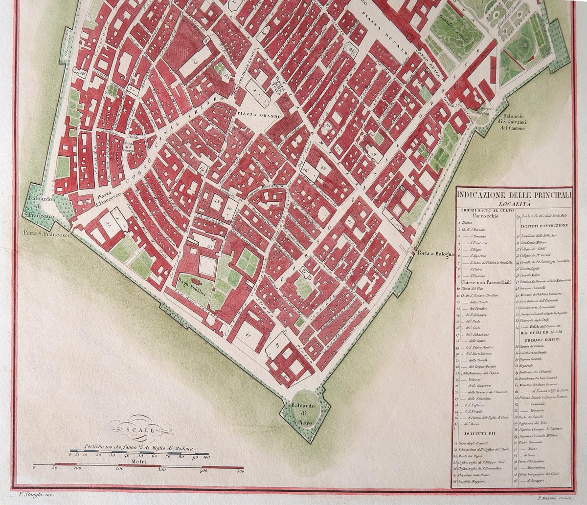 stampa antica pianta modena zuccagni stampa antica pianta modena