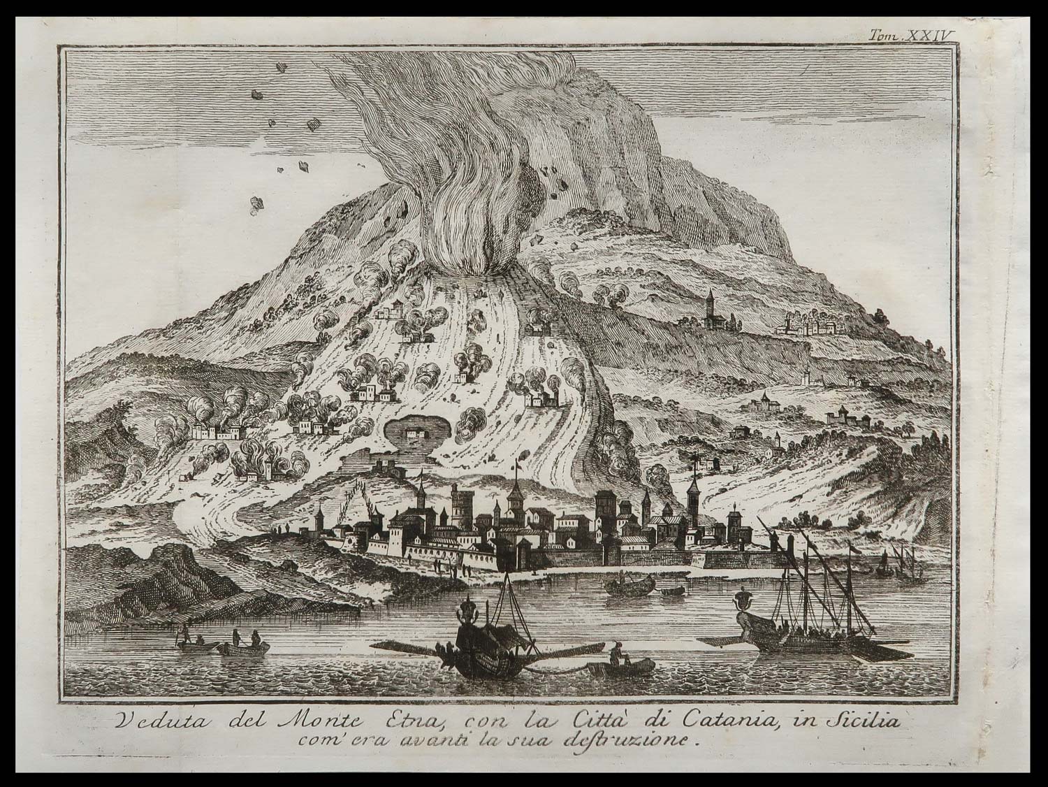 stampa antica monte etna albrizzi