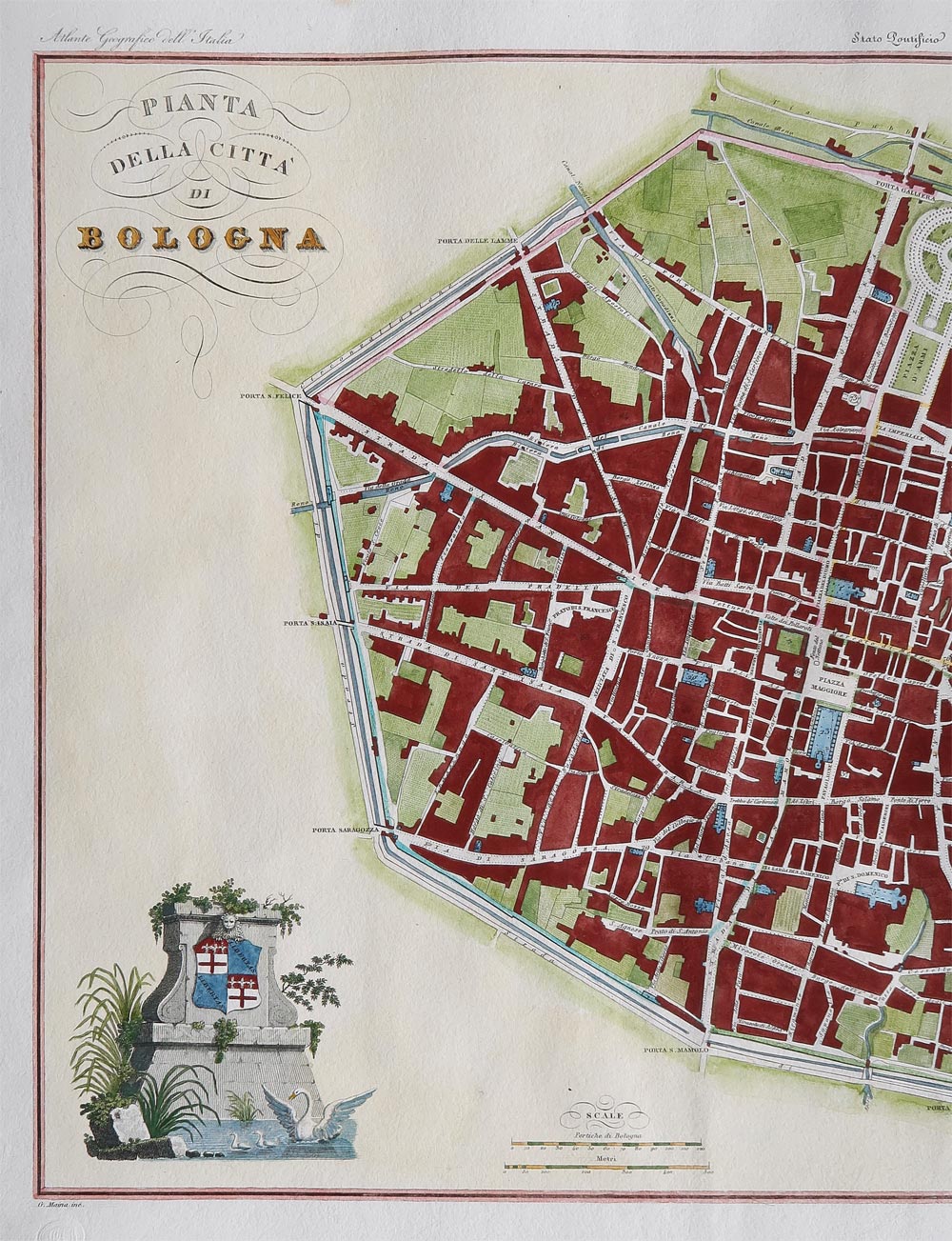 stampa antica pianta bologna zuccagni stampa antica pianta bologna