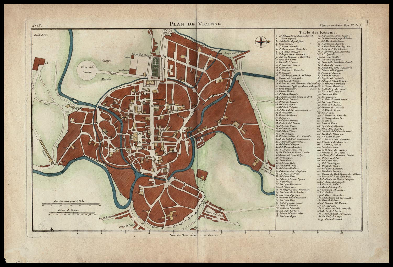 stampa antica plan vicense de lalande