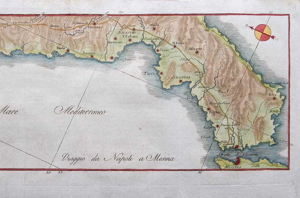 carta geografica viaggio napoli messina