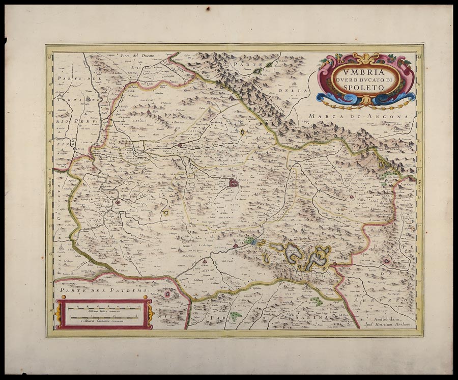 carta geografica ducato spoleto umbria hondius