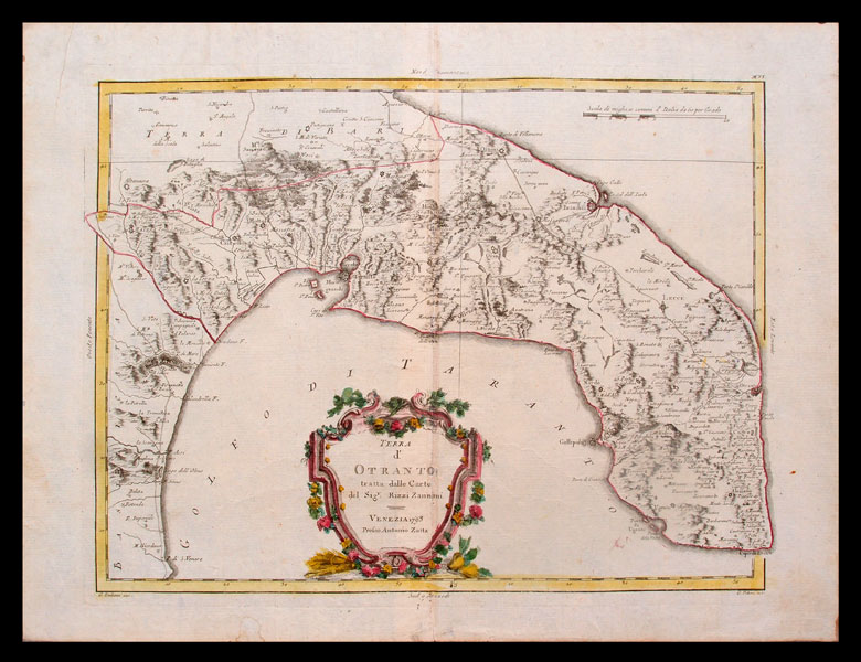 carta geografica antica salento zatta