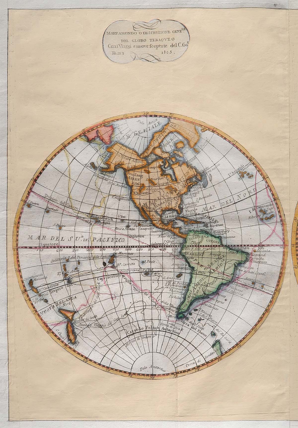 mappamondo antico 18051805 mappamondo italiano