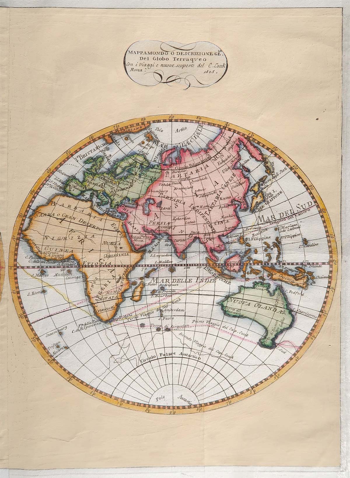 mappamondo antico 18051805 mappamondo italiano