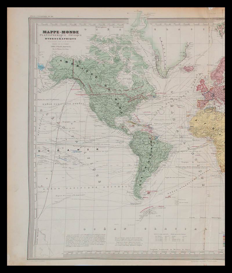 mappamondo antico fisico idrografico mappamondo fisico idrografico