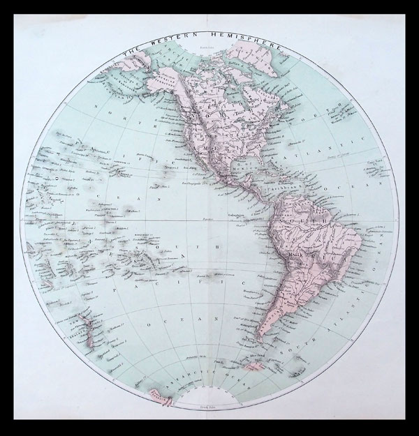 mappamondo antico inglese emisfero ovest mappamondo antico inglese