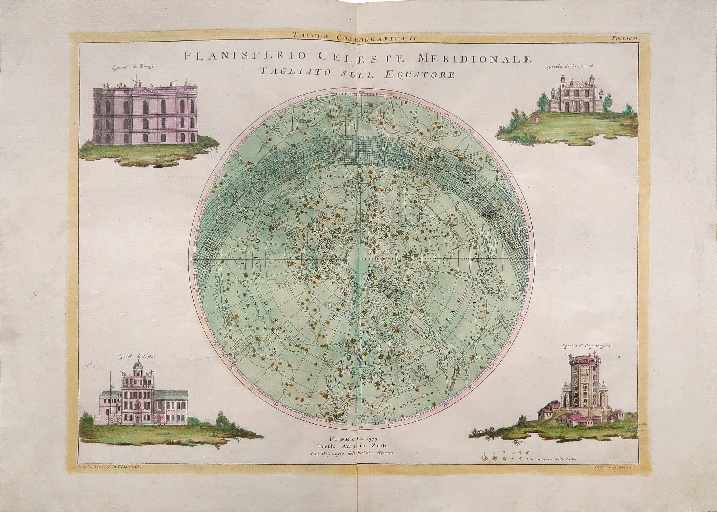 carta celeste planisfero meridionale zatta carta celeste planisfero meridionale