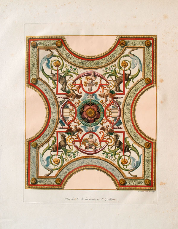 stampa antica grottesca plat-fond galerie apollon