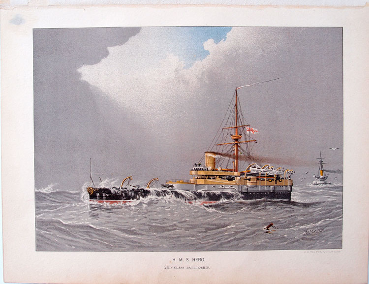 stampa antica nave battaglia hero