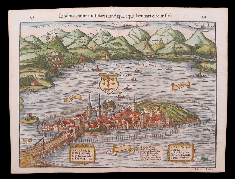 stampa antica paesaggio lindau