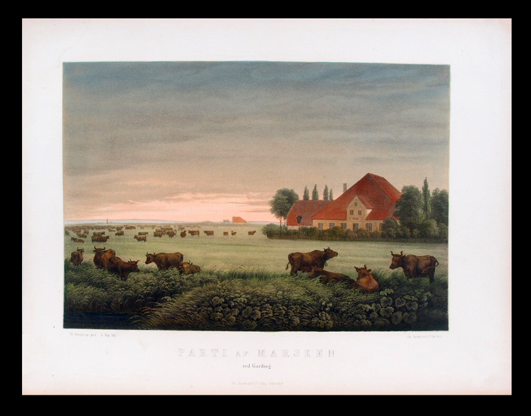 stampa antica paesaggio nordico