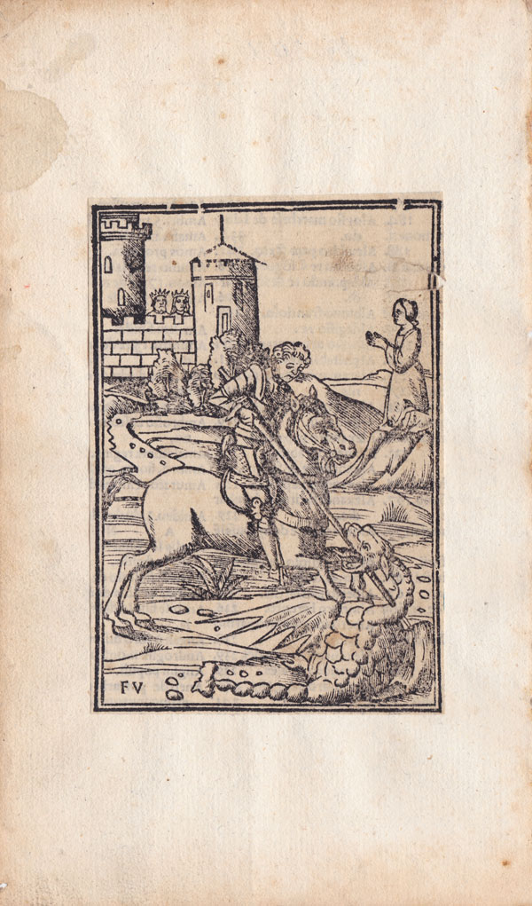 stampa antica san giorgio drago