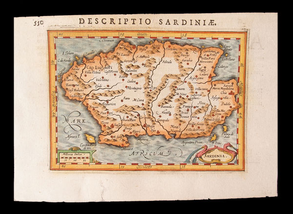 carta geografica antica sardegna ortelio