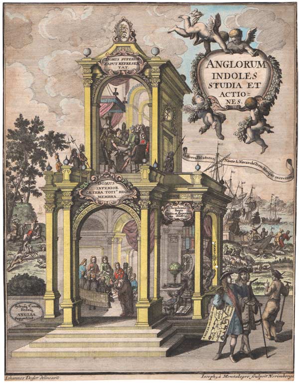 stampa antica allegoria inglesi