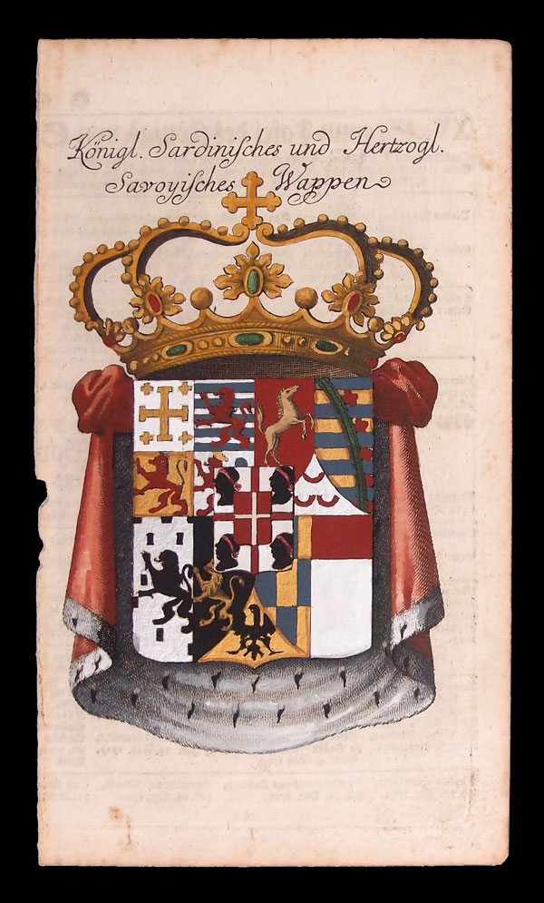 stampa antica araldica savoia
