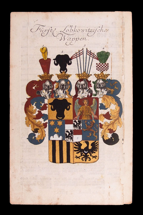 stampa antica araldica famiglia lobkowicz