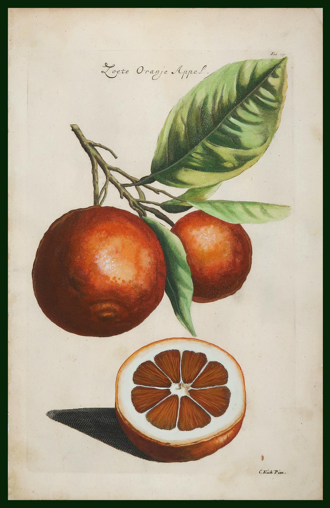 stampa antica zoete oranje appel