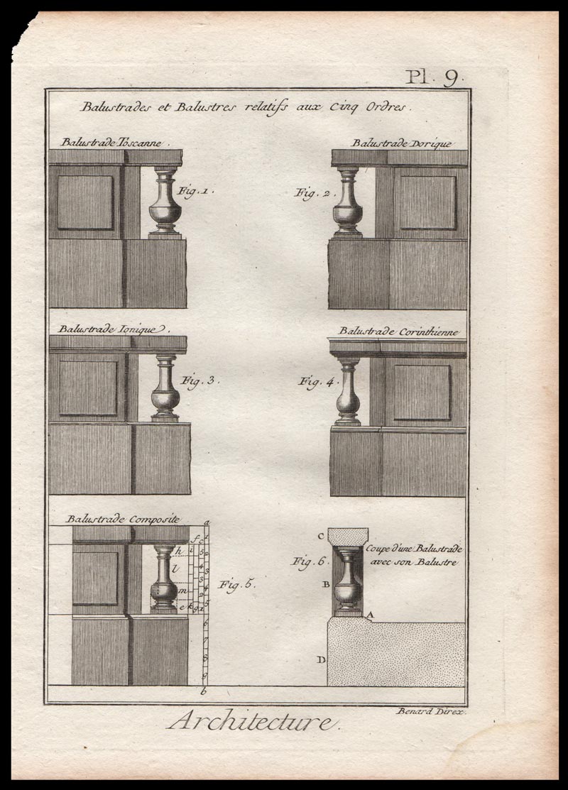 stampa antica balaustre