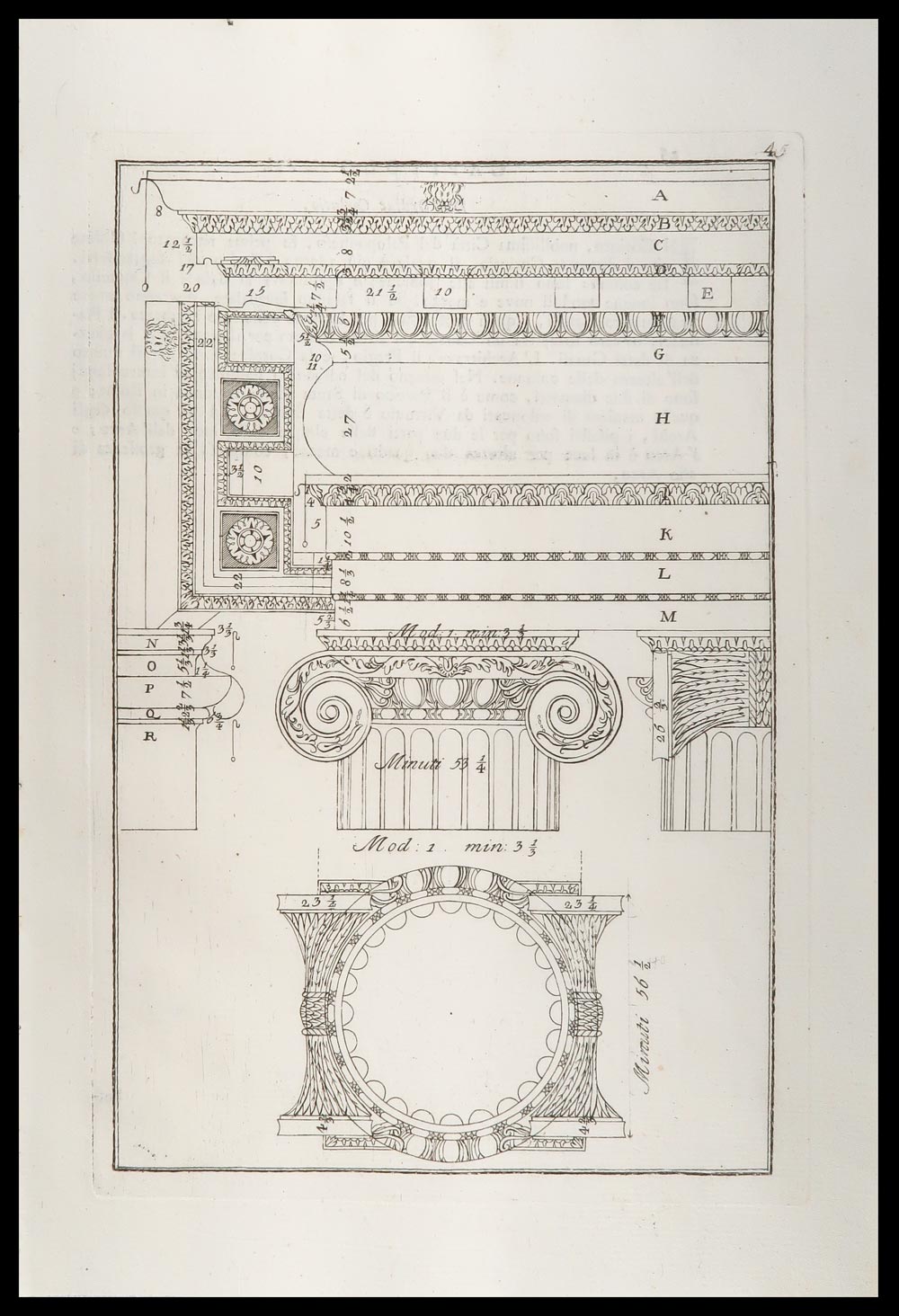 stampa antica capitello ionico palladio