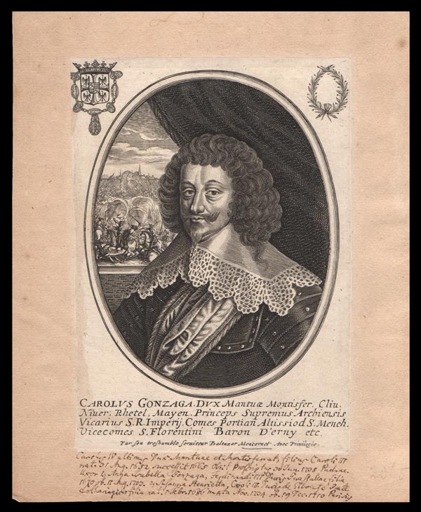 stampa antica carlo gonzaga duca mantova
