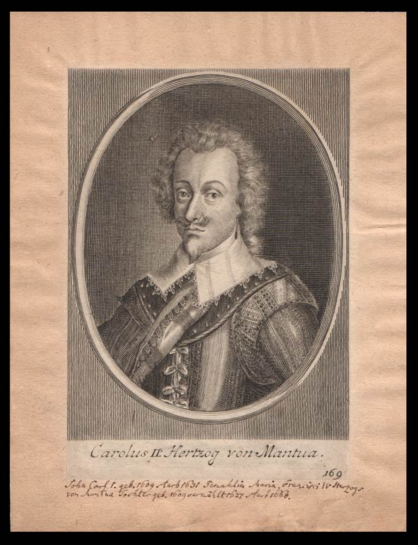 stampa antica carlo ii duca mantova