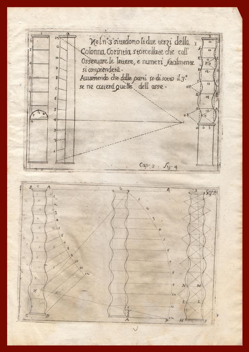 stampa antica colonna tortile