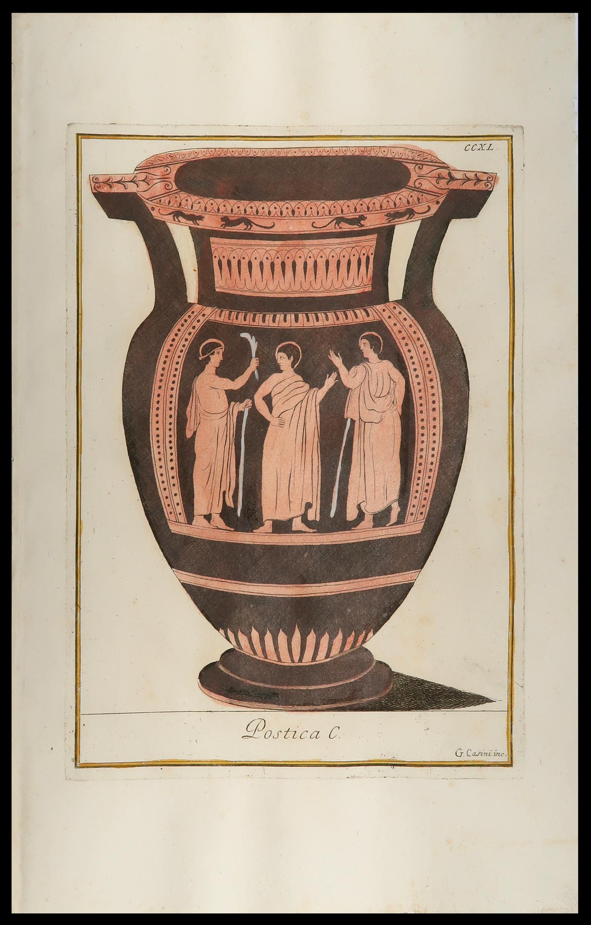stampa antica cratere colonnette etrusco