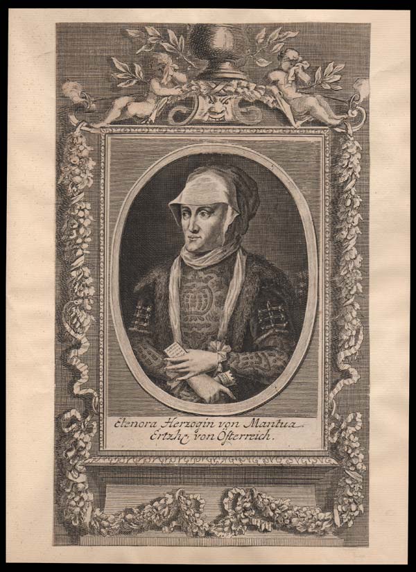 stampa antica eleonora austria duchessa mantova