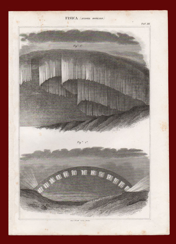 stampa antica aurora boreale