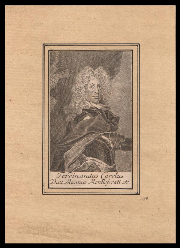 stampa antica ferdinando carlo  gonzaga