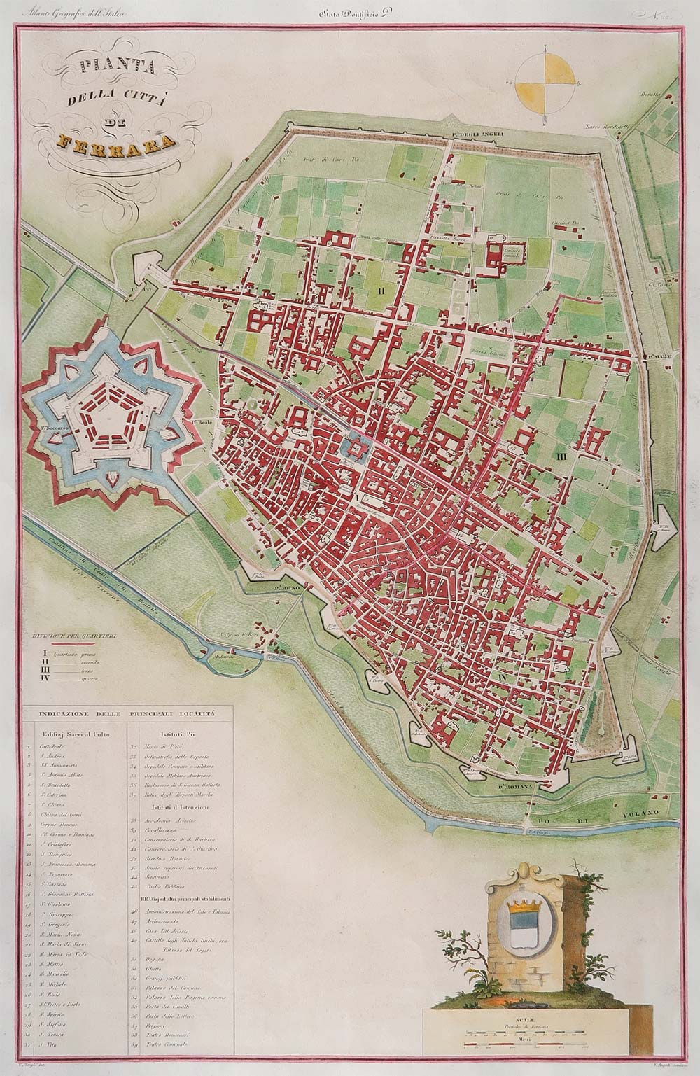 PIANTA DELLA CITTÀ DI FERRARA