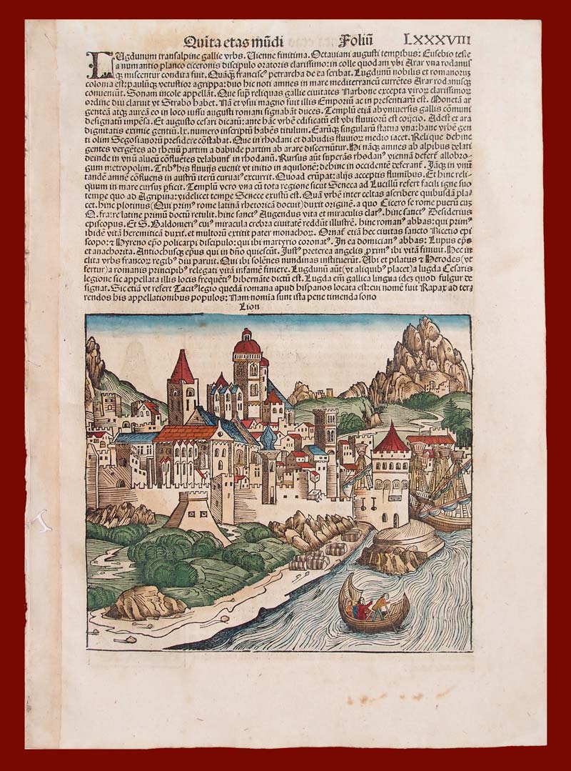 stampa antica lione schedel