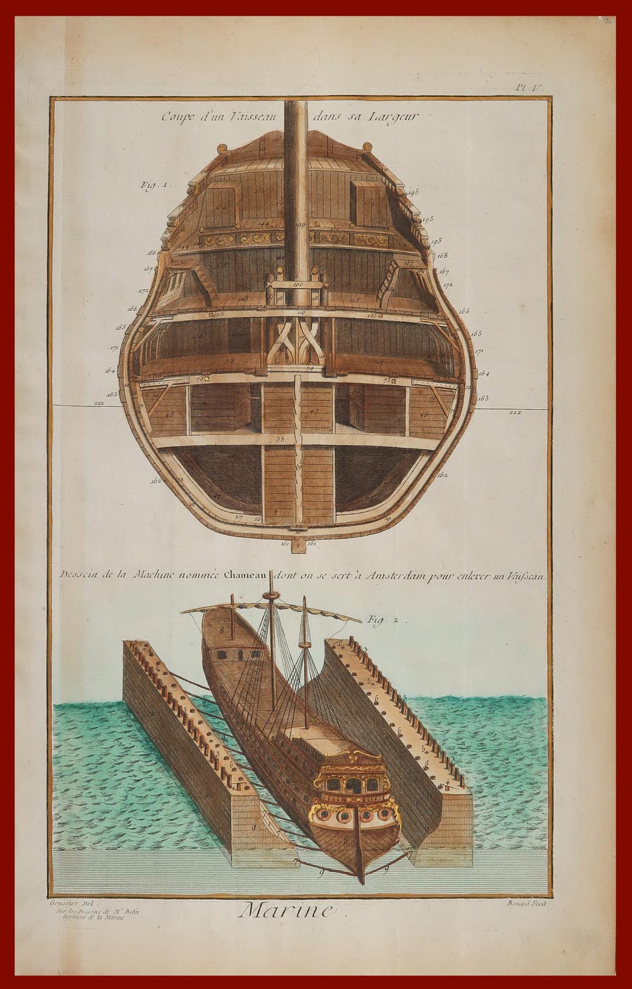 stampa antica machine chameau diderot