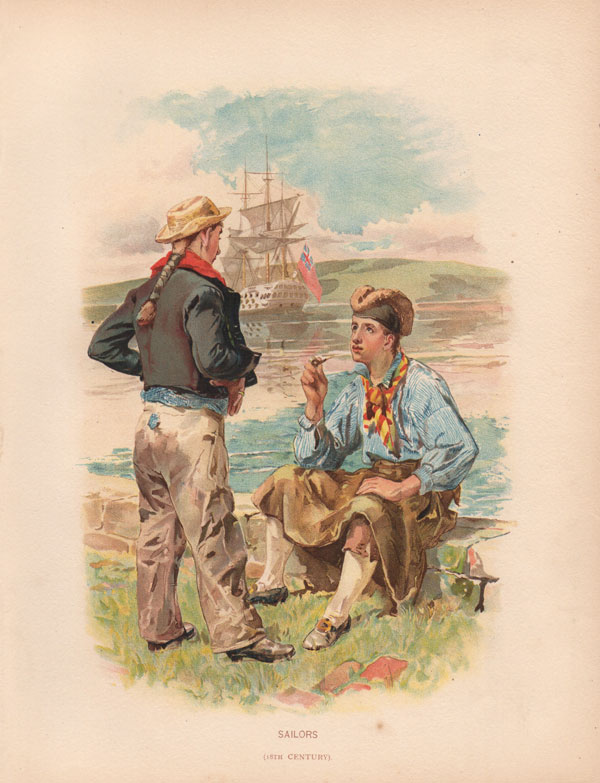 stampa antica marinai inglesi
