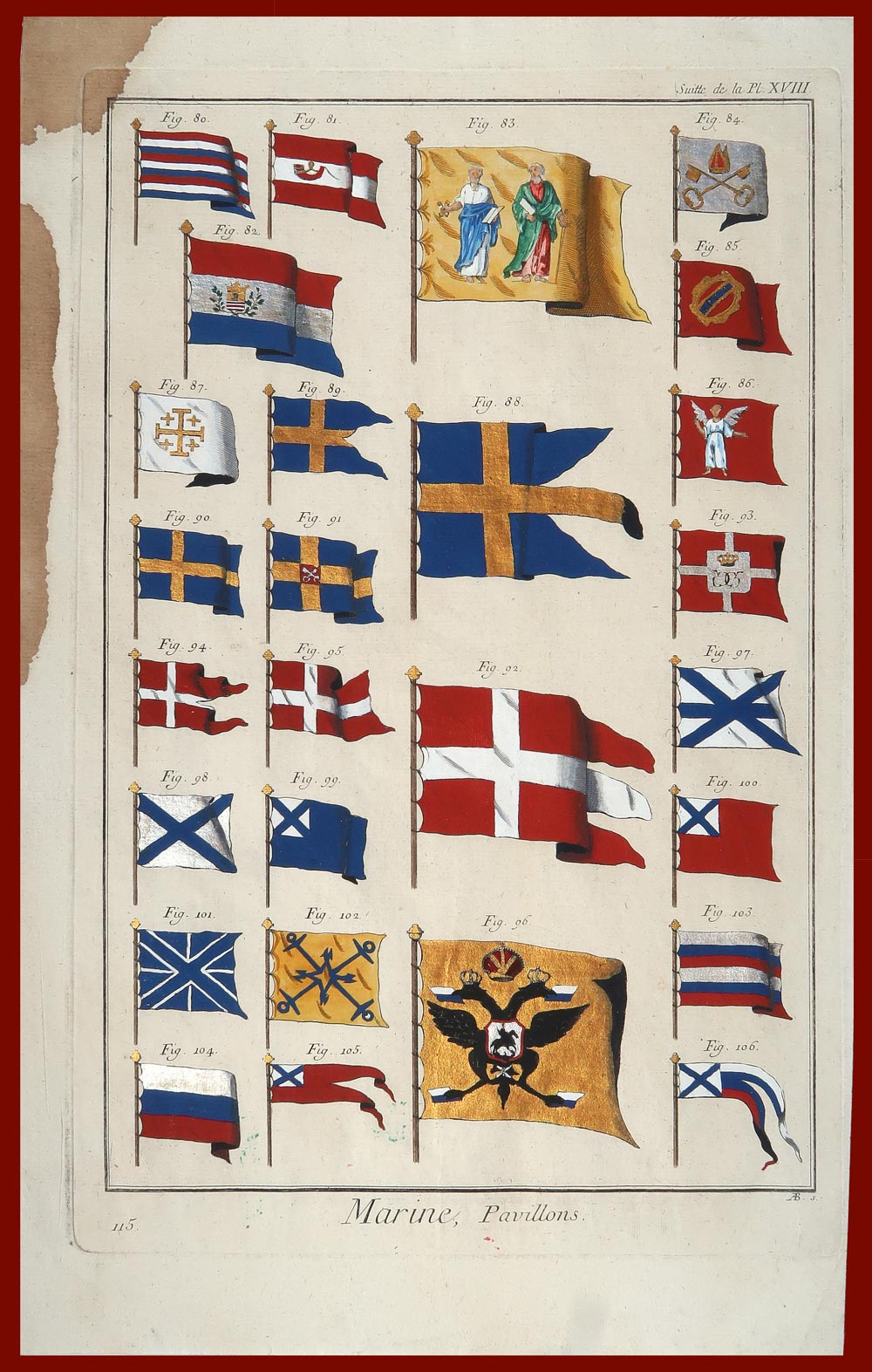 stampa antica bandiere papa