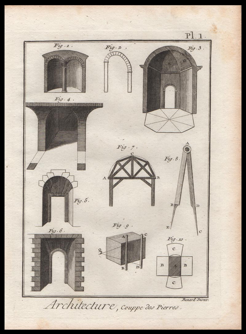 stampa antica taglio pietre diderot