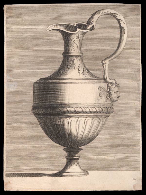 stampa antica brocca vaso