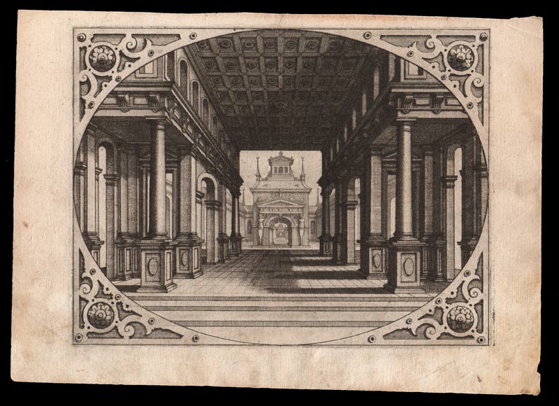 stampa antica prospettiva centrale