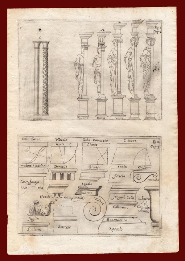 stampa antica colonne
