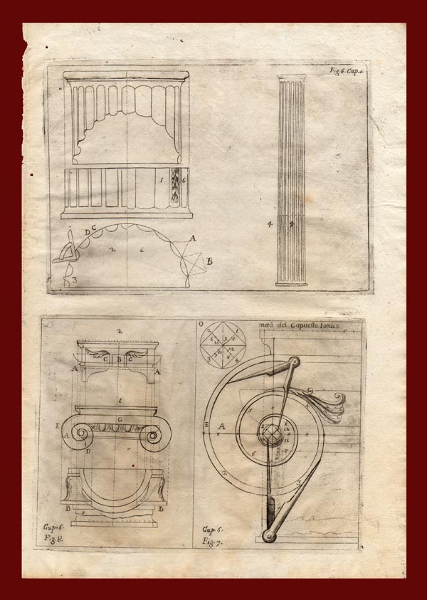 stampa antica architettura capitello
