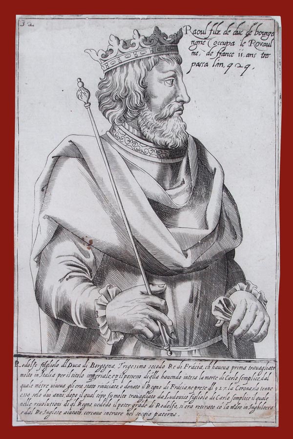 stampa antica re francia roberto i