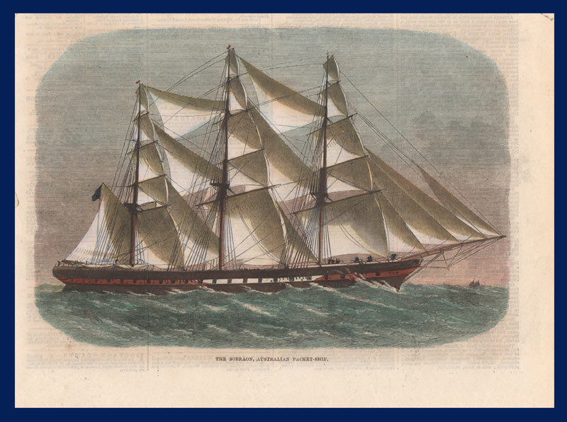stampa antica nave postale