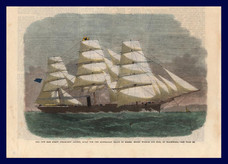 stampa antica veliero clipper