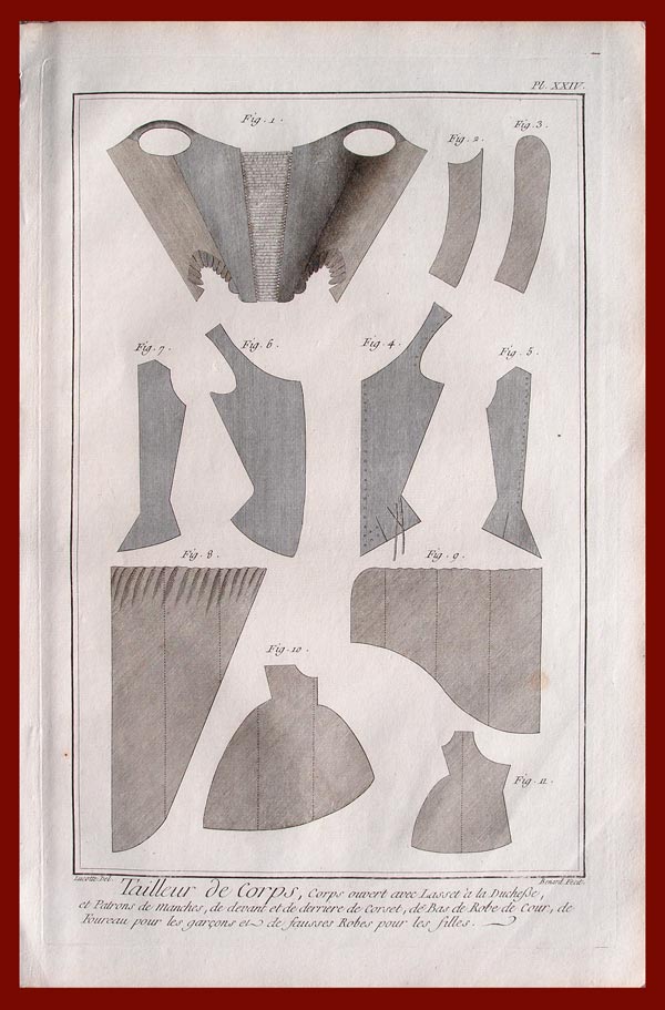 stampa antica sartoria francese