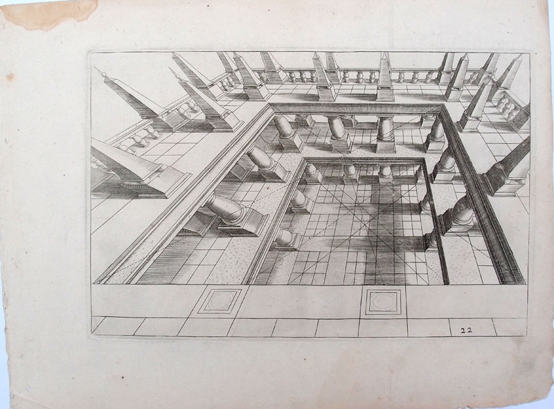 stampa antica architettura vries obelischi